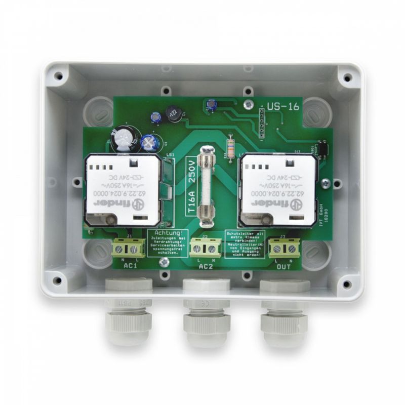 Automatisk 230V bryter - vender - 3600VA US-16A