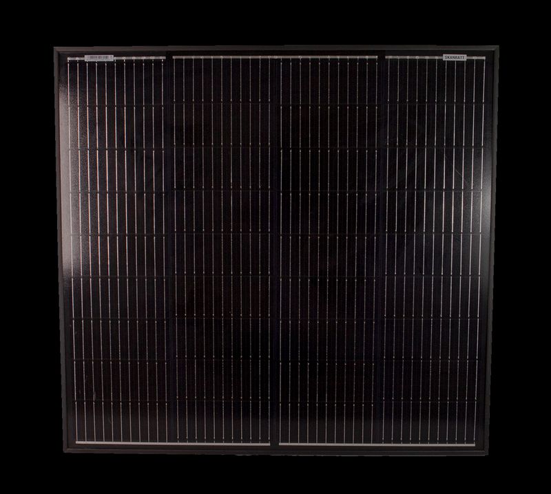 SKANBATT Solcellepanel Mono 100W Sort - 720x765x30mm